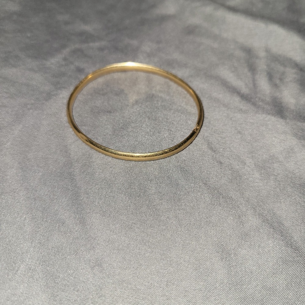 Vintage 14k Yellow Gold Plain Hinged Bangle Bracelet 3 Dwt